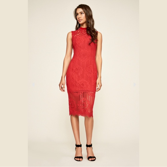 TADASHI SHOJI - DAIZE LACE MIDI DRESS